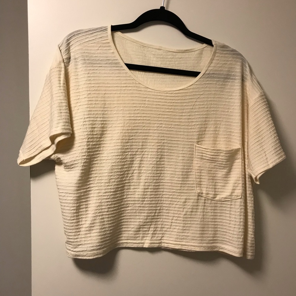 American apparel ivory cropped t-shirt